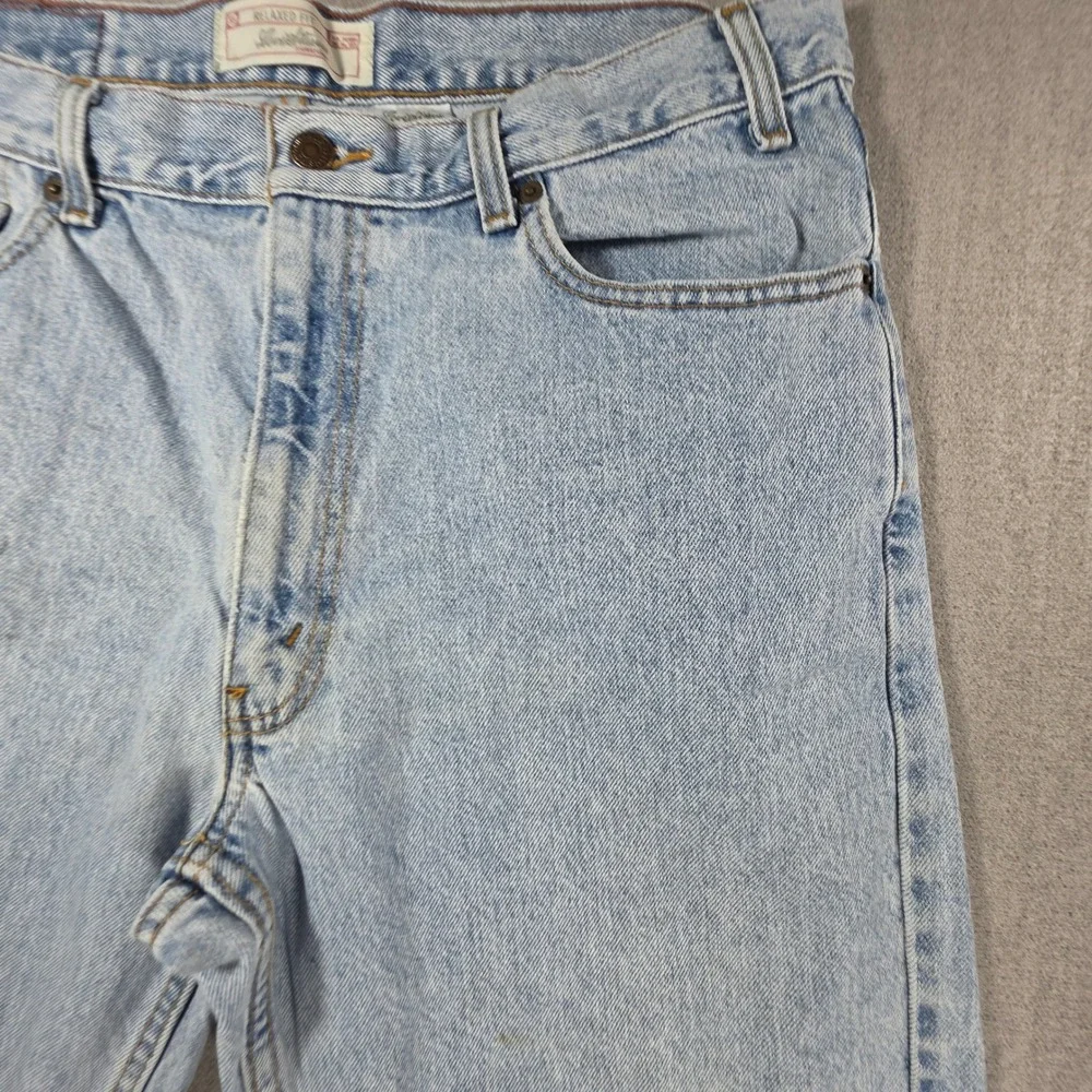 Levi Strauss Signature Jeans Mens 36x32 Light Wash Relaxed Fit Denim 03937600707